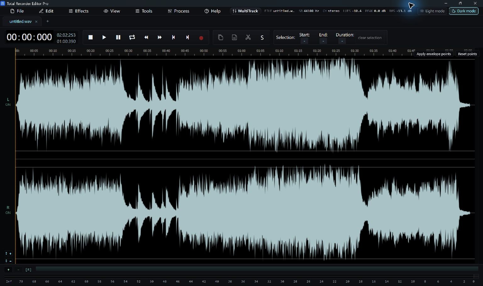 Total Recorder Editor Pro for Windows, showing the current free desktop application